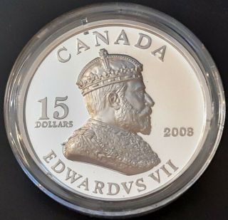 Canada 2008 $15 Vignettes Of Royalty - King Edward Vii 30g Sterling Silver Coin