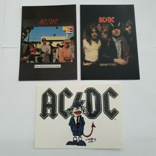 3 X Ac/dc - Official Postcards 2004 Highway To Hell.  Dirty Deeds Done Dirt