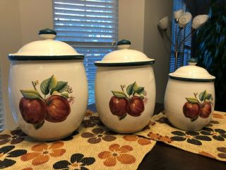 China Pearl Casuals Apple 3 Piece Canister Set -