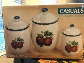 China Pearl Casuals Apple 3 piece canister set - 2