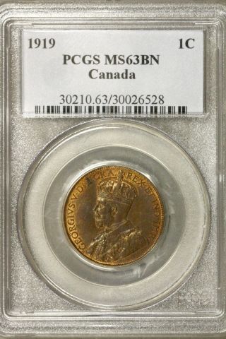 Canada 1919 1 Cent Pcgs Ms 63 Bn