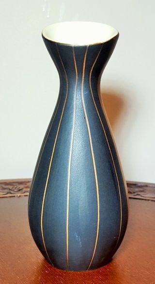 Soholm Denmark Mid Century Modern Vase with Modernist Flower Pattern - 2