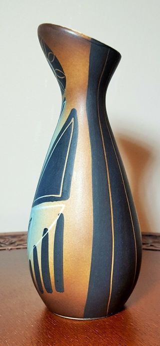 Soholm Denmark Mid Century Modern Vase with Modernist Flower Pattern - 3