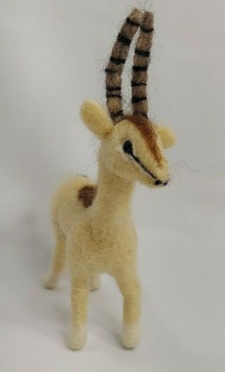 Handmade Needle Felted Thompsons Gazelle Artisan Wool Animal Art Figure