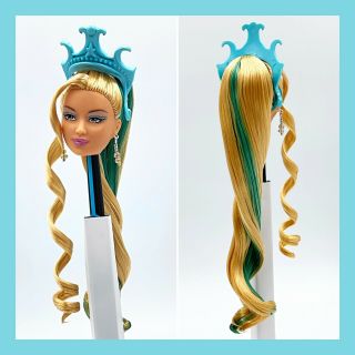 Barbie Fairytopia Magical Mermaid Kayla Head Teal Hair Styled For Ooak