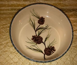 Home And Garden Party Northwoods Pinecone Pottery Large Serving Bowl