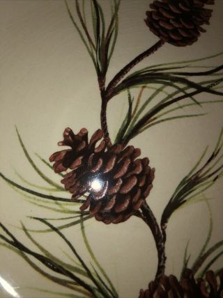 Home and Garden Party Northwoods Pinecone Pottery Large Serving Bowl 3