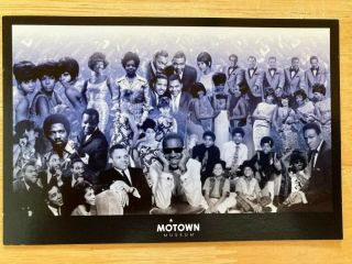 Motown Hittsville Usa Detroit Music Postcard Stevie Wonder Supremes Marvin Gaye