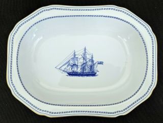 Spode Trade Winds Blue - 9 - 3/4 " Serving Bowl Dish - Friendship Of Salem