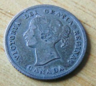 1874 - H (crosslet 4) Silver 5¢ Cent Canada.
