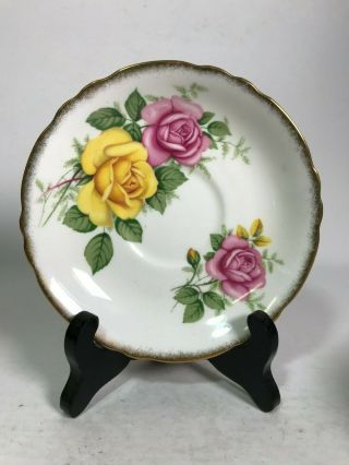 Vintage Paragon Yellow/Pink Wild Rose Tea Cup/Saucer A3441 - 3