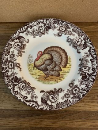 Set Of 3 Spode Woodland Turkey Dinner Plates