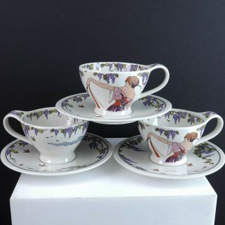 Villeroy & Boch Design 1900,  Art Deco Women Coffee Or Tea Cup & Saucer Set (3)