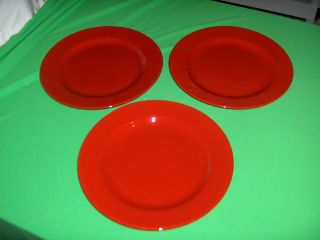3 Noble Excellence Candy Apple Red Dinner Plates Germany Discontinued