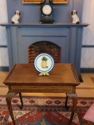 Miniature Artisan Signed Jim Clark Pineapple Fruit Pottery Plate