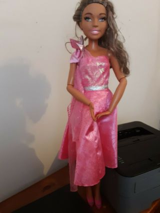 Just Play 28 In Tan Doll.  Mattell.  Pink Dress And Shoes