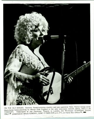 Rare Dolly Parton Press / Promo Photo 1984 Dominion Theatre London Banjo