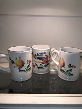Herend Village Pottery Morning Glory Set of 3 Mugs 2