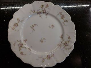 Set of 12 Vintage Limoges M.  Redon Pink & Green Floral Dinner Plates 2