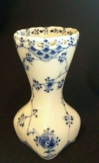 Royal Copenhagen Blue Fluted Full Lace Bud Vase 1st Quality 1162
