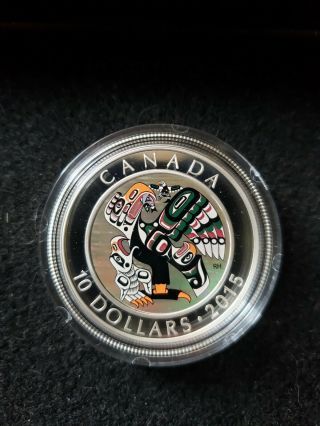 2015 1/2 Oz.  Fine Silver Hologram Coin First Nation Art: Mother Feeding Baby