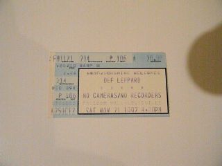 Def Leppard November 21,  1992 Adrenalize Tour Ticket Stub Louisville,  Ky