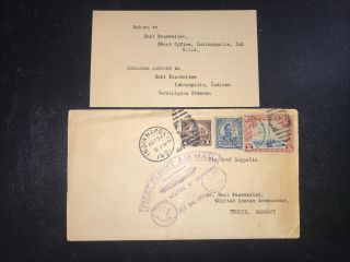 Graf Zeppelin 1928 First Flight Indianapolis Usa To Berlin Germany $1.  10 Rate