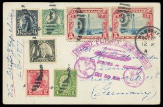 1928 Oct 24 Milwaukee Via Chicago Zeppelin Z56 Airmail Post Card To Germany C11