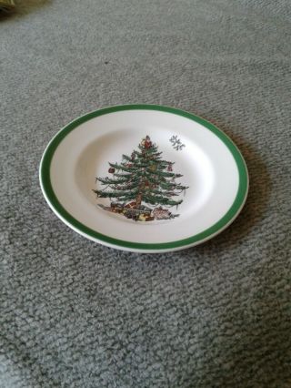 Vintage Spode England Christmas Tree Set Of 12 Party Or Salad 6 1/2 " Plates