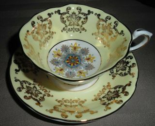 Paragon Footed Tea Cup And Saucer With Gold Design Made In England