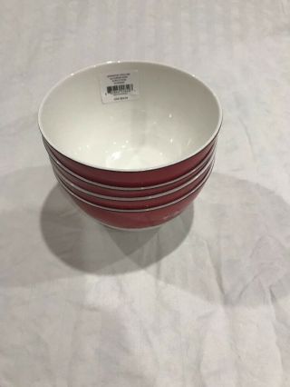 Kate Spade Lenox Rutherford Circle Bowls - Set Of 4 - Red - Nwt