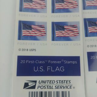 80 USPS US Flag 2018 Forever Stamps Book 4 Books of 20 Each Postage Stamps 2