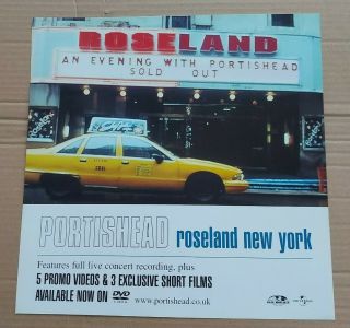 Vintage 12 X 12 " Record Store Window Display Card Portishead Doublesided Ny Live