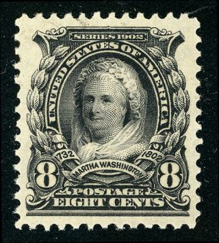Us Scott 306 Martha Washington Violet Black 8¢ Perf.  12 Mlh