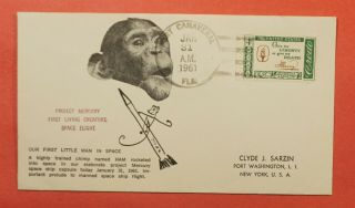 1961 Ham Space Monkey Project Mercury Launch Port Canaveral Fl