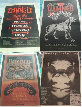The Damned Advert Sm Poster Friday 13th Ep,  1981 Tour Dates / Anything / Mfp,