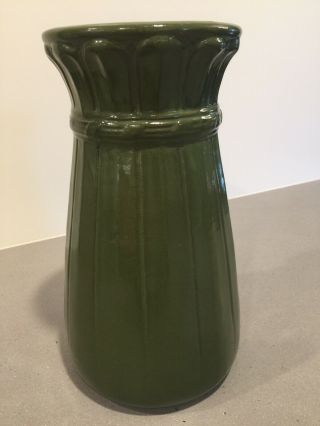 Western Stoneware Vintage Arts & Crafts Large Matte Green Vase