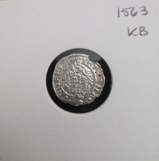 1563 - Kb Hungarian Denar - Ferdinand I - Medieval Hammered Silver