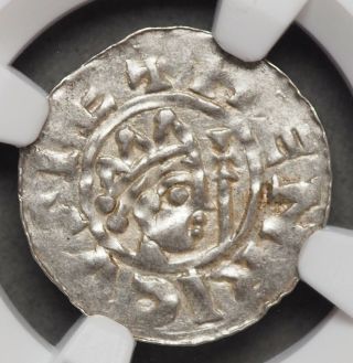 Netherlands,  Friesland - Dokkum.  Bruno Iii,  1050 - 57,  Silver Denar,  Ngc Ms63