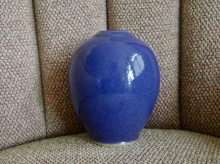Signed Ben Owen Iii Nc Blue Egg Vase 2002 North Carolina Pottery