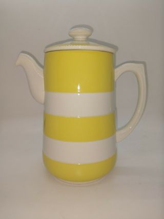 Coffee Pot W Lid - Yellow Cornishware - T.  G.  Green - England - Pre - 1968 Mark - Vintage