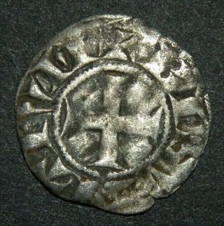 Medieval Silver Coin 1200 - 1300 " S Ad Crusader Templar Cross Ancient Middle Ages ;