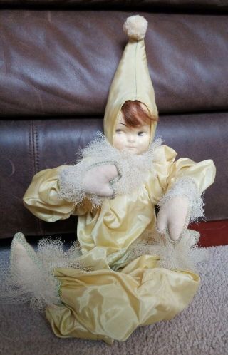 Vintage Cloth Long Legged Hard Plastice Faced Doll