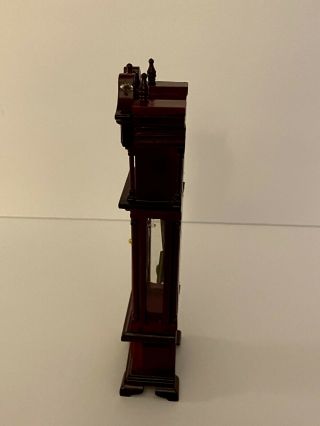 Dollhouse Miniature Victorian Cherry Wood Grandfather Clock 1:12 Scale 3