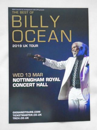 Billy Ocean Live In Concert The Best Of Tour 2019 Uk Tour Promo Tour Flyer