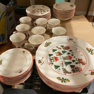 Christmas Dish Set “the Joy Of Christmas” Jamestown China 40 Pc Set