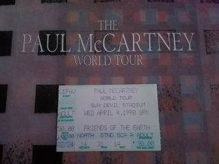The Beatles Paul McCartney Concert Program & Ticket Stub Sun Devil Stadium 1990 2
