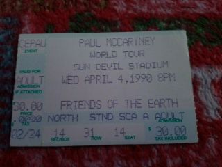 The Beatles Paul McCartney Concert Program & Ticket Stub Sun Devil Stadium 1990 3