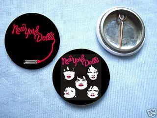 York Dolls - 2 Badge Set Mc5 Stooges Sex Pistols Iggy Glam Johnny Thunders