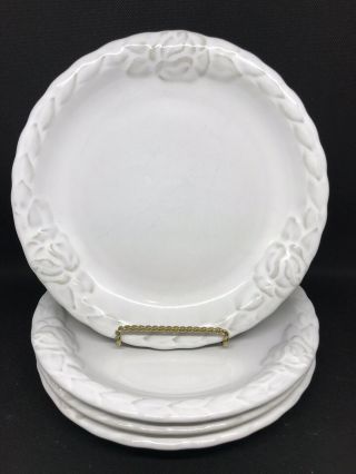 Set Of 4 Christian Dior French Country Rose - Oyster White Salad Plates 54955